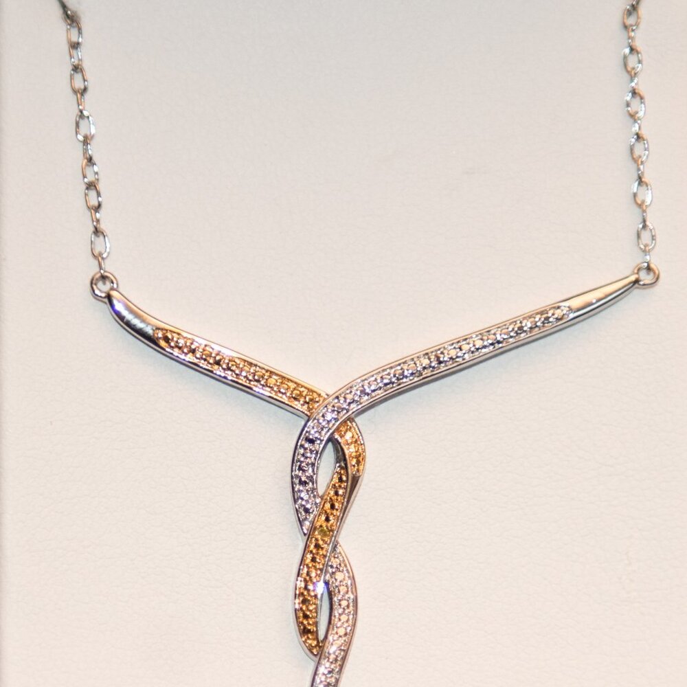 Yellow and White Diamond Pendant & Earring Set